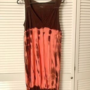 Calvin Klein Jeans Brown and Pink Midi Dress